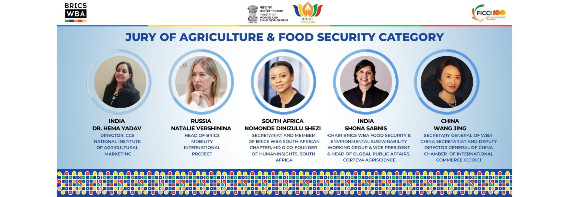 BRICS WBA Women Startup Contest Agriculture & Food Security Category Jury